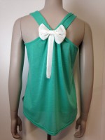 Groene top met strik 